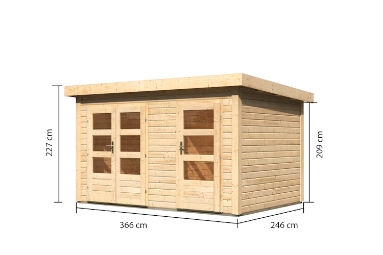 Karibu Mittelwand-Gartenhaus Schönbuch 1 - 38 mm