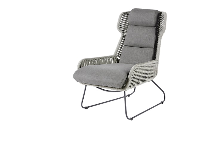 Diamond Garden Relaxsessel NAXOS, Edelstahl Dunkelgrau / Rope / Sunproof (100 % Polypropylen)