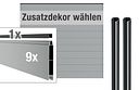 Vorschaubild dz Alu Steckzaunelement VIDUAL Snap 140 für Dekorelement & Pfosten 90/90 mm