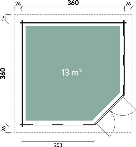 Wolff Finnhaus Gartenhaus 5-Eckhaus Katrin 44-A/B/C