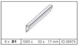 Karibu Ersatz Einhängeprofile für Pools 1500x33x17mm ID26979