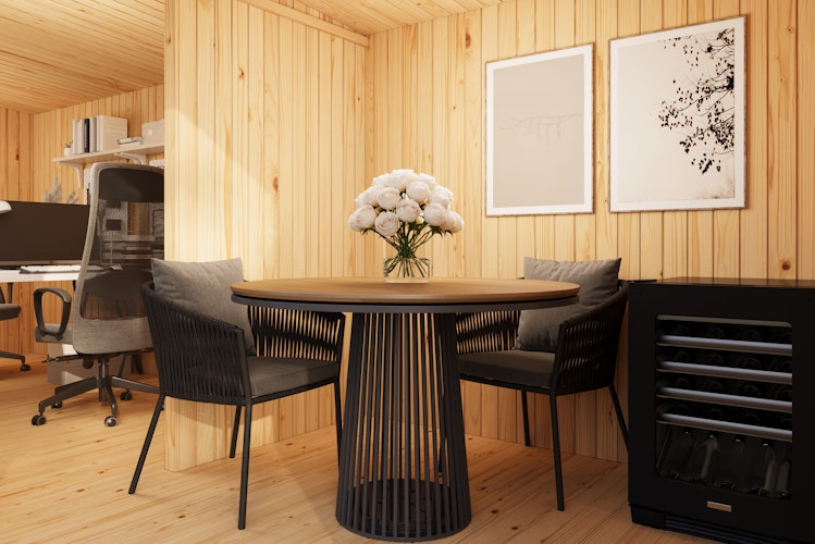 Karibu Design Gartenhaus Home Office Studio 3 Blackline - 73 mm