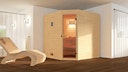 Vorschaubild Weka Sauna Valida Eck 1.8 mit Glastür/Fenster- Massivholzsauna 38 mm