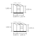 Vorschaubild Halls Gewächshaus Altan - 0,91 m² / 1,33 m² Farbe: Aluminium
