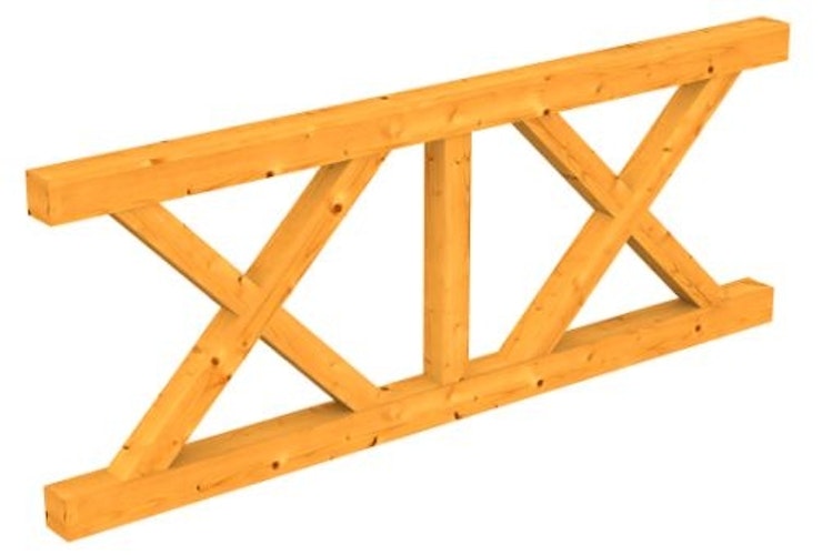 Skan Holz Andreaskreuz-Brüstung für Terrassenüberdachung Leimholz