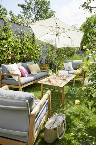 doppler Mittelmastschirm EXPERT 280 Auto-Tilt, Aluminium Silber / 100 % Polyester 180 g/m²