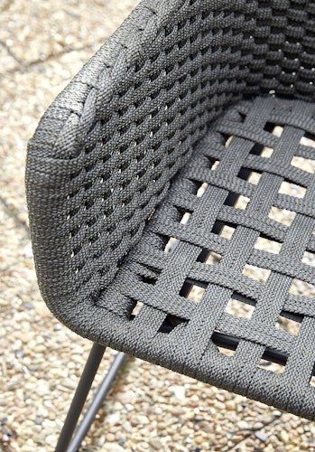 Diamond Garden Stuhl KORFU, Edelstahl Dunkelgrau / Rope / Sunproof (100 % Polypropylen) - Auslaufartikel