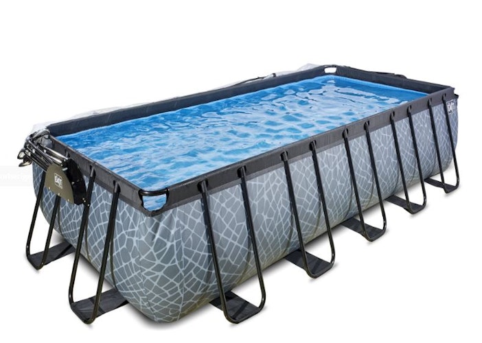 Exit rechteckiger Rahmenpool mit Sandfilteranlage, Wärmepumpe und Sonnendach 540 x 250 cm (Höhe 122cm)