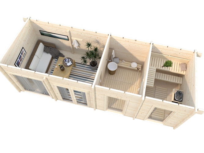 Palmako Gartenhaus Heidi 22,5 m²- 70 mm