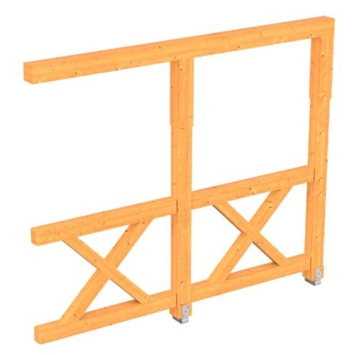 Skan Holz Andreaskreuz-Seitenwand für Terrassenüberdachung Douglasie