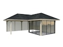 Vorschaubild Palmako Pavillon Bianca 24,9 m² Set 511 Slide Plus mit Isolierglas-Schiebetüren