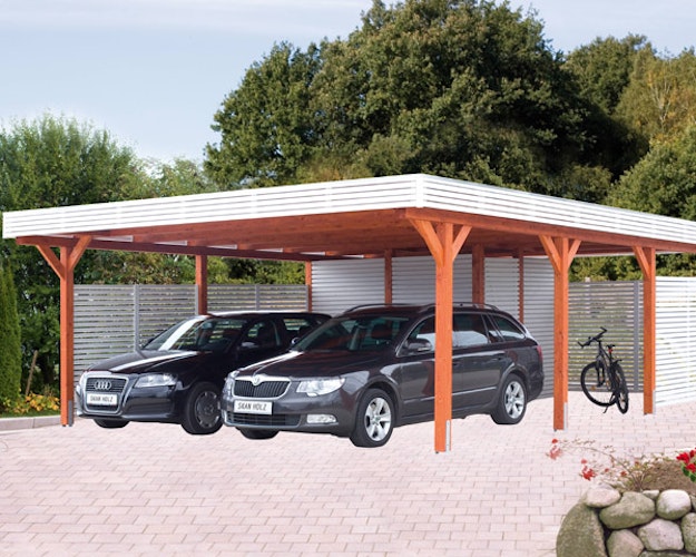 Skan Holz Spessart- Flachdach Einzelcarport aus Leimholz Breite 355 cm
