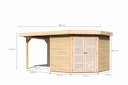 Vorschaubild Karibu Gartenhaus Goldendorf 3/5 mit 240 cm Schleppdach + Rückwand - 19 mm