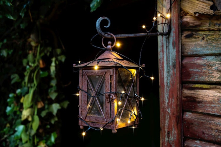 Konstsmide Weihnachtsbeleuchtung  Micro LED Lichterkette gefrostet 80 warmweiße Dioden