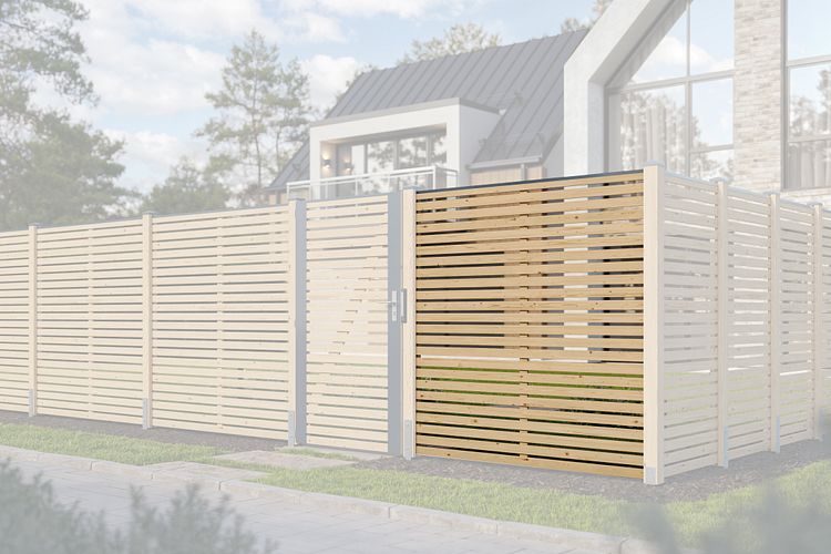Karibu Sichtschutzzaun Lamelle 1800 x 1860 mm 