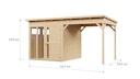 Vorschaubild Bertilo Element-Gartenhaus Pentus 2 Office inkl. Lounge-Anbau - 19 mm