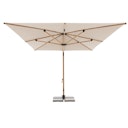 Vorschaubild doppler Pendelschirm ALU WOOD 400 x 300 LED, Aluminium Esche-Optik / 100 % Polyester 180 g/m²