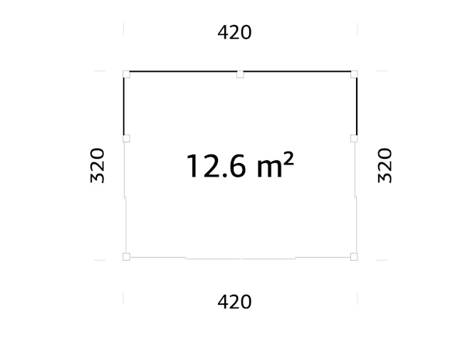 Palmako Gartenhaus Serena 12,6 m² Set 2 Slide - 44 mm