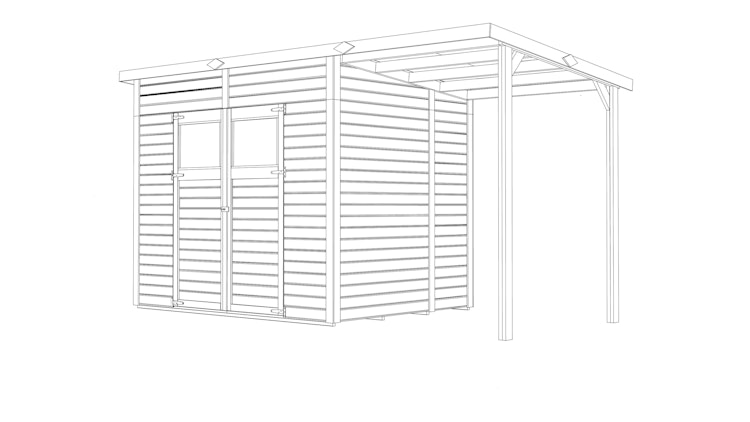 Bertilo Gerätehaus Amrum 2/3 Plus - 14 mm