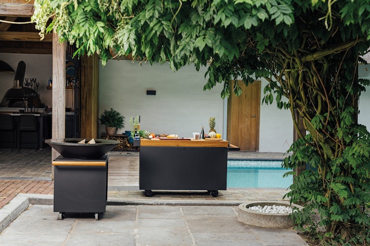 OFYR Mise en Place Table Black 135 PRO Teakholz