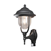 Konstsmide Wandleuchte Parma Up, matt schwarz, klares Acrylglas, PIR (7235-750)