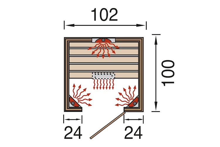 Weka Infrarot Wärmekabine Vaala Gr. 1 inkl. Linienstrahler