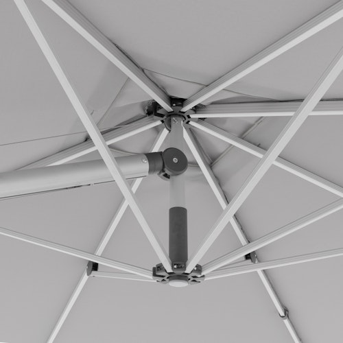 doppler Pendelschirm EXPERT 300 x 300 cm, Aluminium Silber / 100 % Polypropylen 220 g/m²