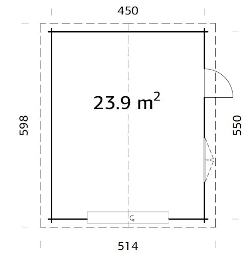 Palmako Garage Roger 23,9 m² - 44 mm - mit Sektionaltor