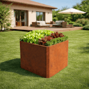 Vorschaubild Premium Hochbeet aus Cortenstahl mit Rostpatina 80 x 80 x 75 cm
