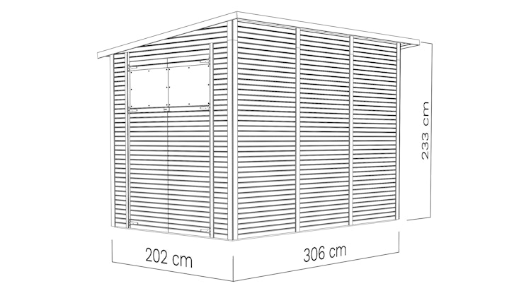 Bertilo Gerätehaus Pent Modern 4 - 18 mm