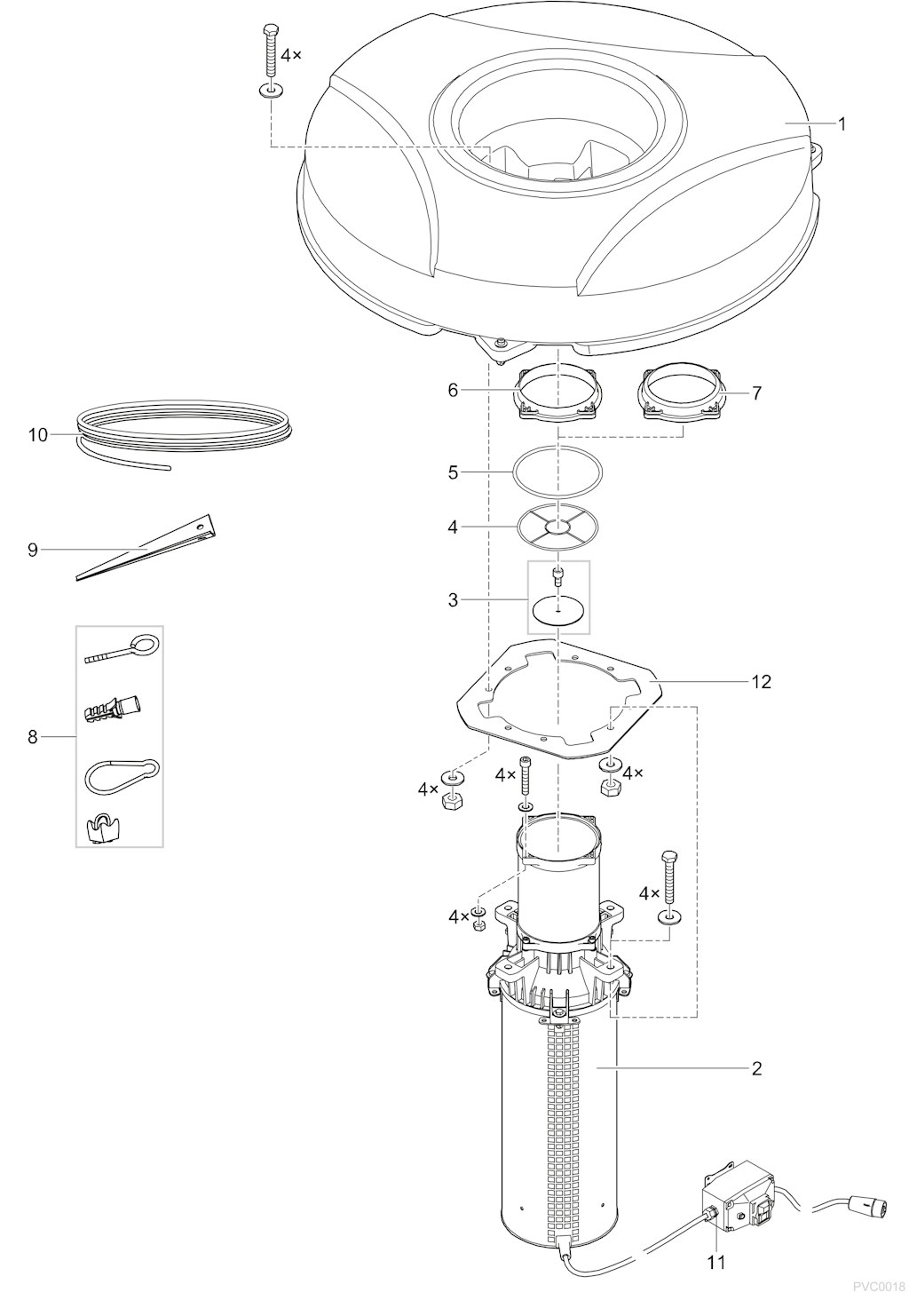 Explosionszeichnung Ersatzteile