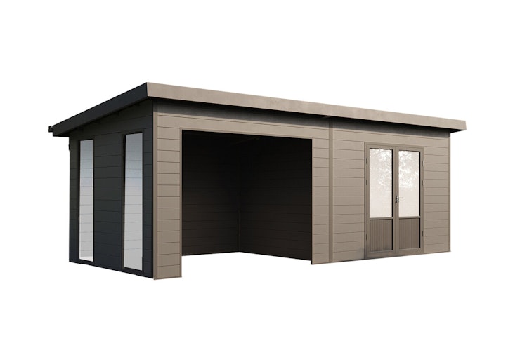 Wolff Finnhaus WPC Gartenhaus Tona 5024 mit Wandpaket - 28 mm