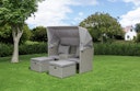 Vorschaubild Garden Pleasure Relax-Lounge SAINT-TROPEZ,  Polyrattan Grau / Kissen 100 % Polyester  Silbergrau