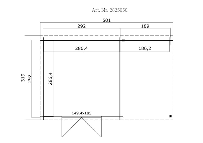 Lasita Maja Gartenhaus Tampa - 28 mm