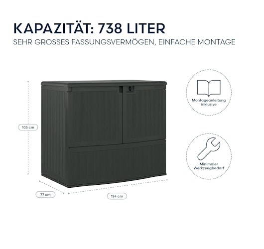 Suncast Kunststoff-Gartenschrank 738 L