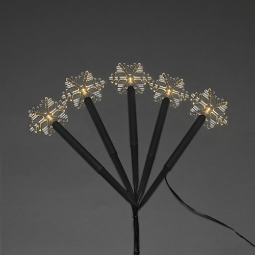 Konstsmide Weihnachtsbeleuchtung  LED Spiessleuchte mit 5 Schneeflocken