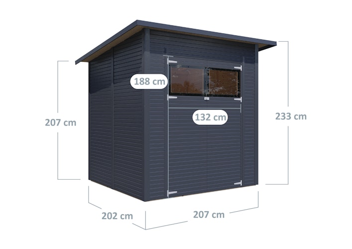 Bertilo Gartenhaus Pent Modern 3 - 18 mm