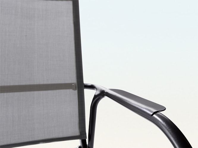 Sieger Stapelsessel SIRIO, Aluminium Eisengrau / Textilux Hellgrau - Abverkauf / Einzelstück