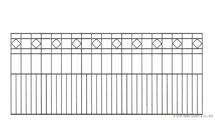 dz Schmuckzaunset Residenz klassik TURIN Pfosten VAP mit Profilabdeckschiene