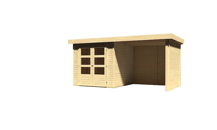 Karibu Woodfeeling Gartenhaus Askola 2/3/3,5/4/5 m. 240 cm Schleppdach/Seiten- und Rückwand