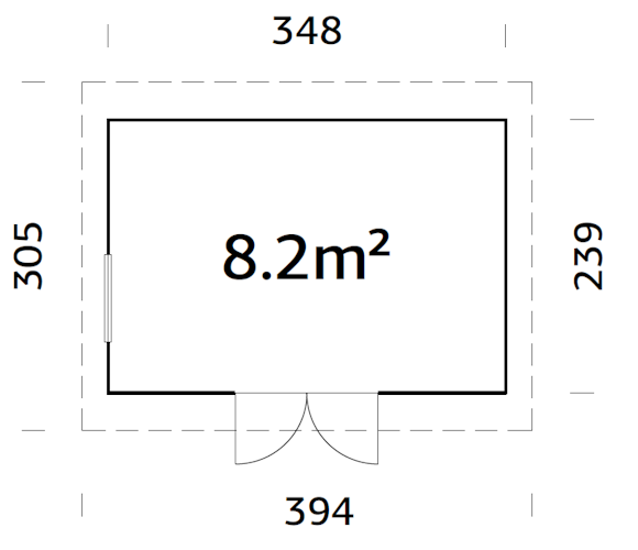 Palmako Gartenhaus Stig 8,2 m²- 16 mm