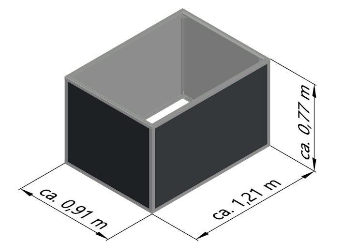 KGT Aluminium Hochbeet 130 - Profile pressblank - B1,21 x T0,91 x H0,77 m - 700 l