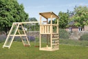 Vorschaubild Akubi Kinderspielturm Anna mit Pultdach inkl. Kletterwand, Doppelschaukel und Klettergerüst