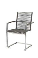 Diamond Garden Swingstuhl ATLANTA, Edelstahl / Rope Mocca / Teak-Armlehnen