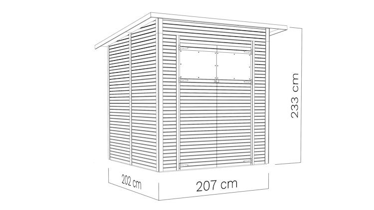 Bertilo Gartenhaus Pent Modern 3 - 18 mm