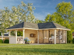 Palmako Pavillon Bianca 24,9 m² Set 510 Slide Plus mit Isolierglas-Schiebetüren