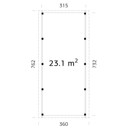 Palmako Carport Karl 23,1 m²