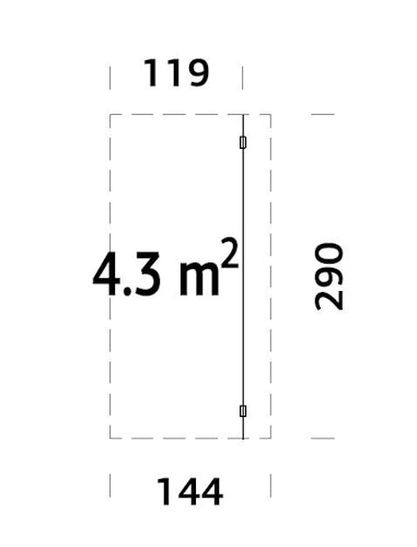 Palmako Schleppdach 4,3 m²
