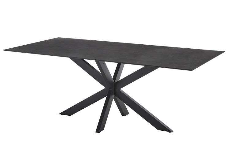 Diamond Garden Tisch MARBELLA 200 x 100 cm,  Edelstahl Dunkelgrau / HPL Granit Dunkel