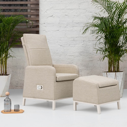 BEST Relaxsessel RIGA inkl. Fußhocker, Aluminium / Sunproof (100 % Polypropylen)